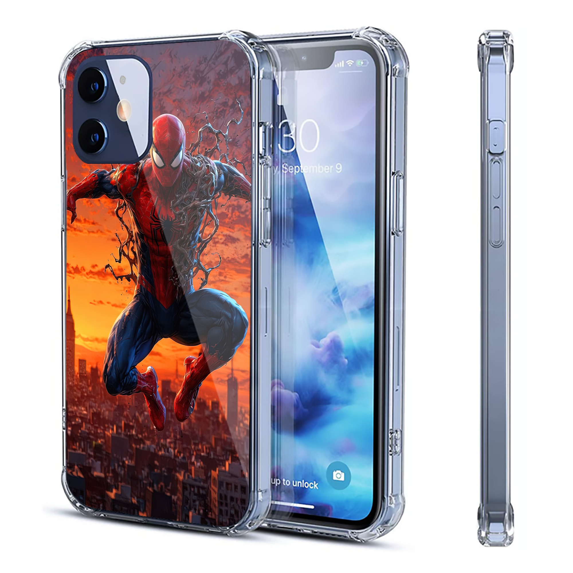 （画像用） Spider Man スパイダーマン 【iPhone 12シリーズ対応】透明スマホケース（クリアソフトケース）